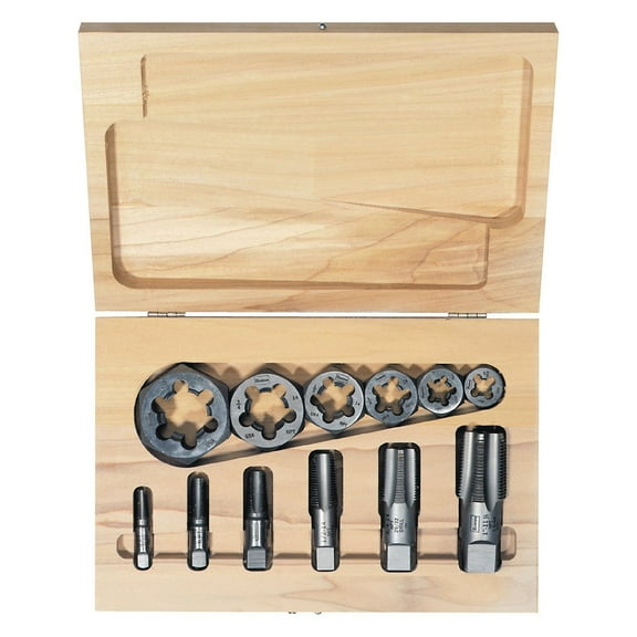 IRWIN 1920 - 12-Piece Hanson Hexagonal Re-Threading Die and Tap Set