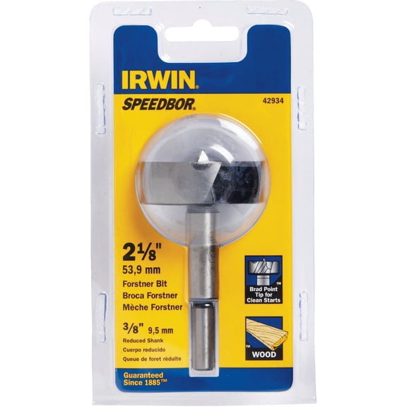 Irwin Marples 2-1/8 in. Dia. x 6 in. L Carbon Steel Wood Boring Bit 3/8 in. Round Shank 1 pc.