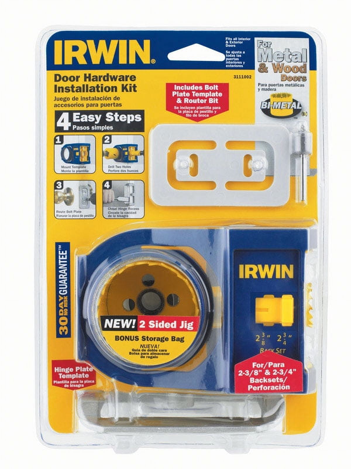 IRWIN 23/4 in. L BiMetal Door Lock Installation Kit 1 pc.