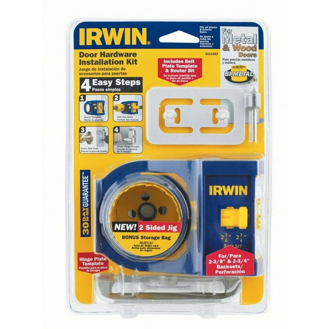 IRWIN 2-3/4 in. L Bi-Metal Door Lock Installation Kit 1 pc.