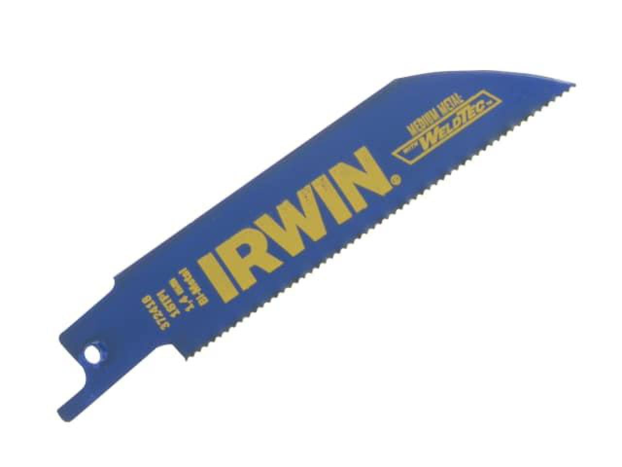 IRWIN - 418R Sabre Saw Blade for Metal Cutting 100mm Pack of 5