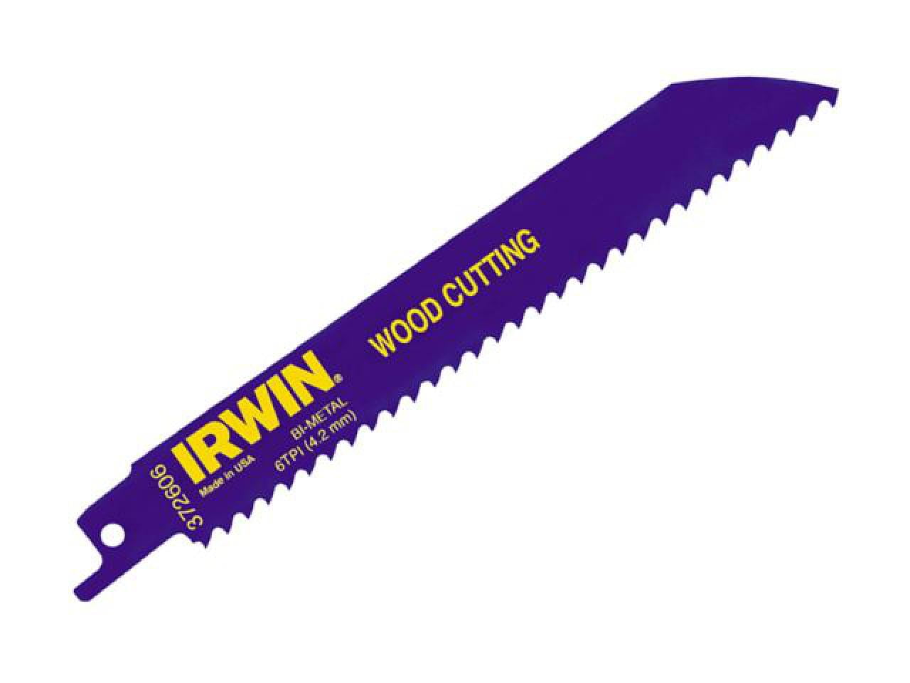 IRWIN - 606R 150mm Sabre Saw Blade Fast Cutting Wood Pack of 5