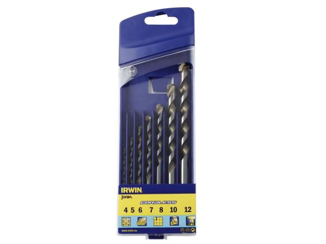 IRWIN - Cordless Multi-Purpose Drill Bit Set, 7 Piece 4-12mm