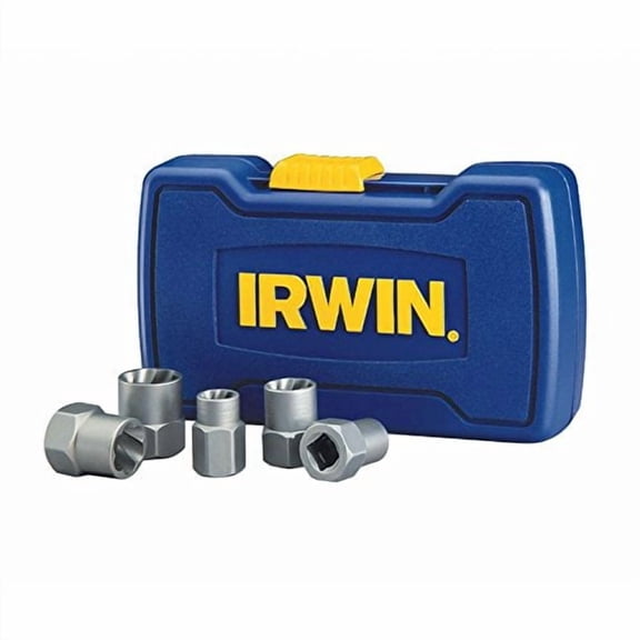 IRWIN BOLT-GRIP Bolt Extractor Base Set, 5 Piece, 394001, Frees rounded-off, rusted-tight or painted-over bolts