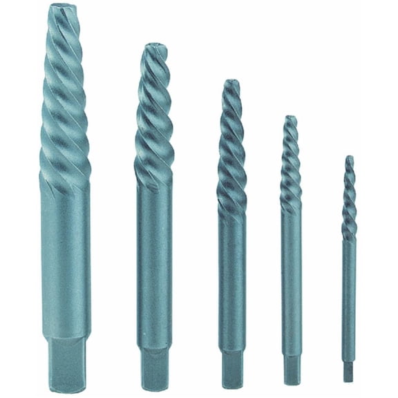 IRWIN HANSON Spiral Flute Extractor Drill Bit & Set, 5 Piece