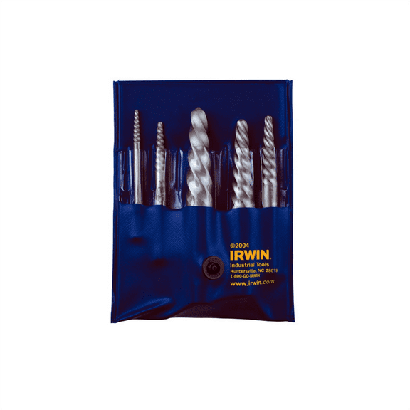 IRWIN HANSON Spiral Flute Extractor Drill Bit & Set, 5 Piece