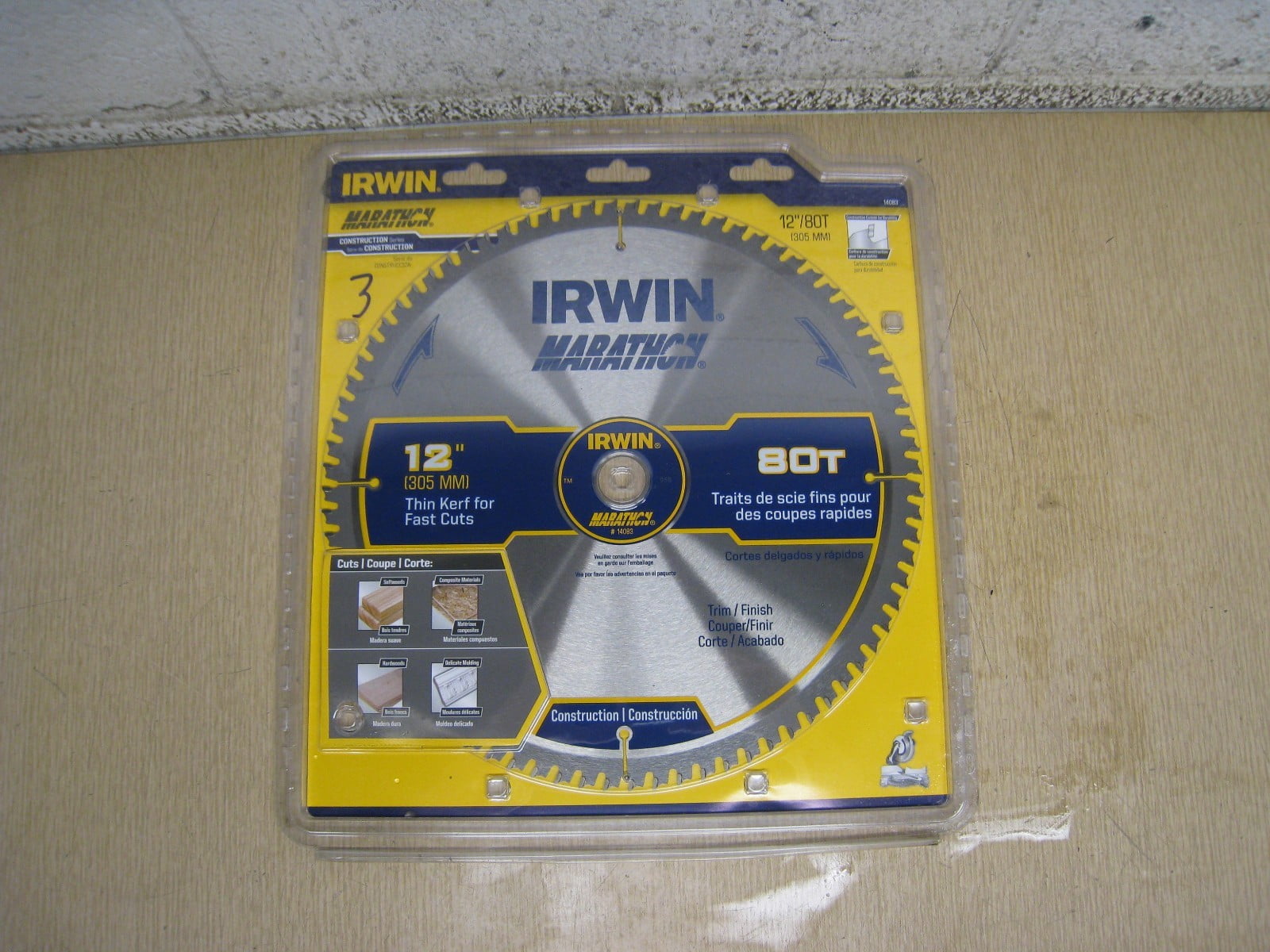IRWIN MARATHON 14083 12" 80-TEETH MITER & TABLE SAW BLADE