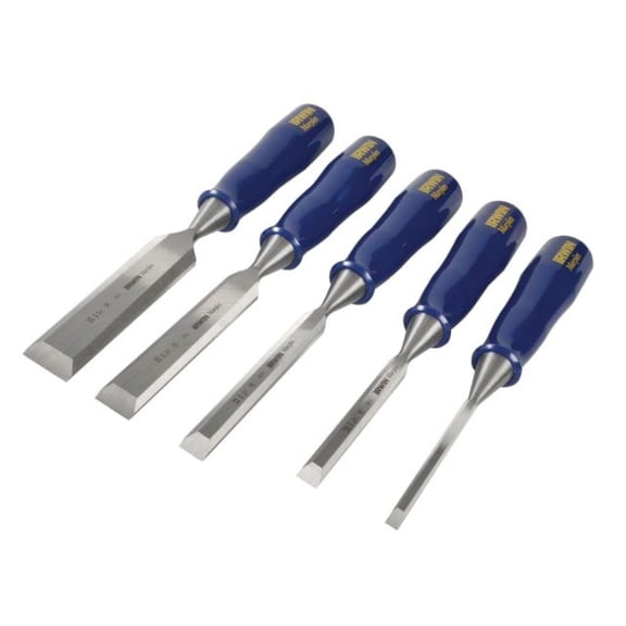 IRWIN Marples - M444 Bevel Edge Chisel Blue Chip Handle Set, 5 Piece