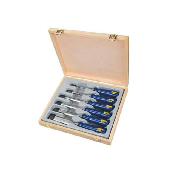 IRWIN Marples - M444 Bevel Edge Chisel Blue Chip Handle Set, 6 Piece