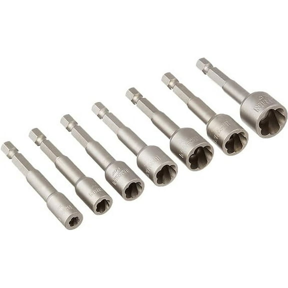 IRWIN Power-Grip Screw and Bolt Extractor Set - Universal Steel - 7-Piece