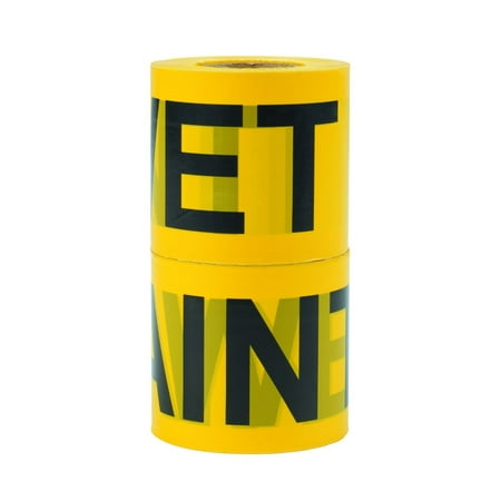 IRWIN Tools STRAIT-LINE 66222 Barrier Tape Roll, WET PAINT, 3-inch by 300-foot 66222