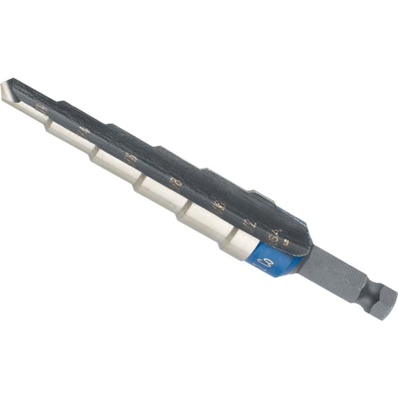 IRWIN Tools UniBit 3/16-Inch to 1/2-Inch Step-Drill Bit, 1/4-Inch Shank (10232), Steel