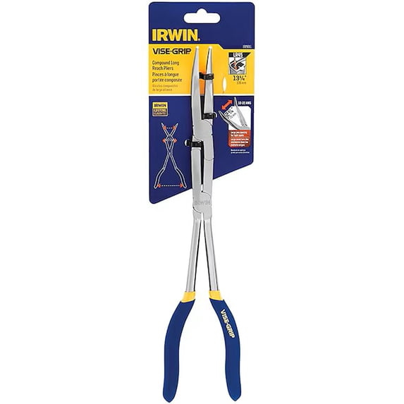 IRWIN VISE-GRIP 13.25-in Needle Nose Pliers, Compound Joint Long Reach ...