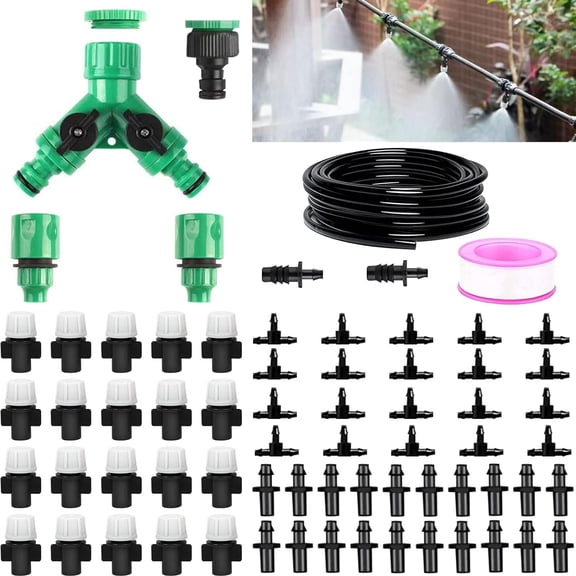 IRmm Drip Irrigation System, 65FT/20M Drip Irrigation Hose+68PCS Garden Irrigation System, DIY Saving Water Automatic Drip Irrigation Kits for Garden, Greenhouse, Lawn, Patio