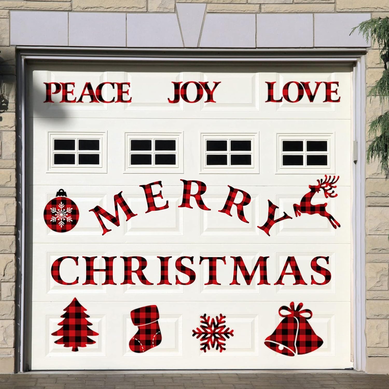 IRmm Magnetic Christmas Garage Door Decorations Merry Christmas Garage ...