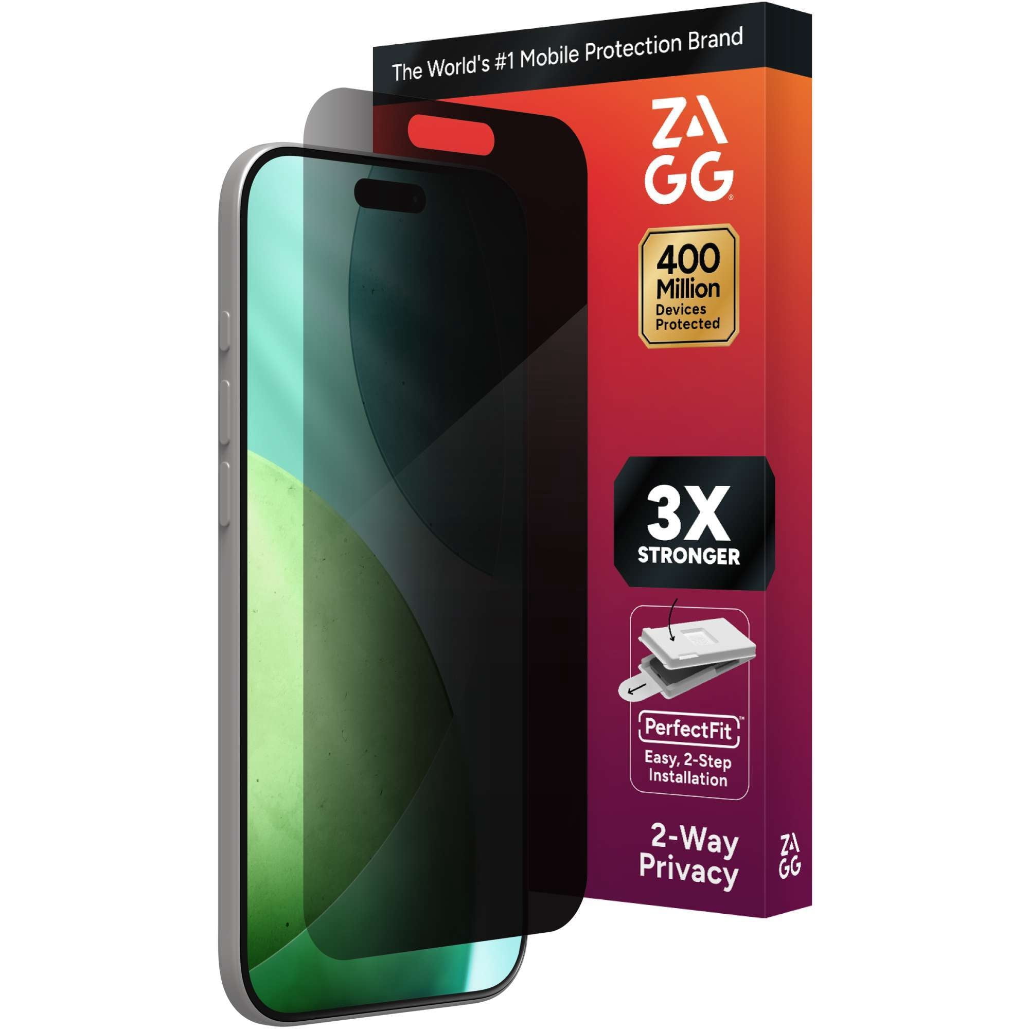ZAGG InvisibleShield – Apple iPhone Air Glass Shield Privacy Screen Protector, PerfectFit™ Installation, 3x Stronger Glass, Impact & Scratch Protection
