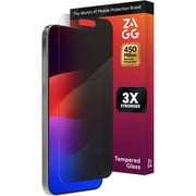 ZAGG InvisibleShield – Apple iPhone 15 Pro Max Glass Shield Privacy Screen Protector, Easy Installation with Precise Install Tray, 3x Stronger Glass, Impact & Scratch Protection