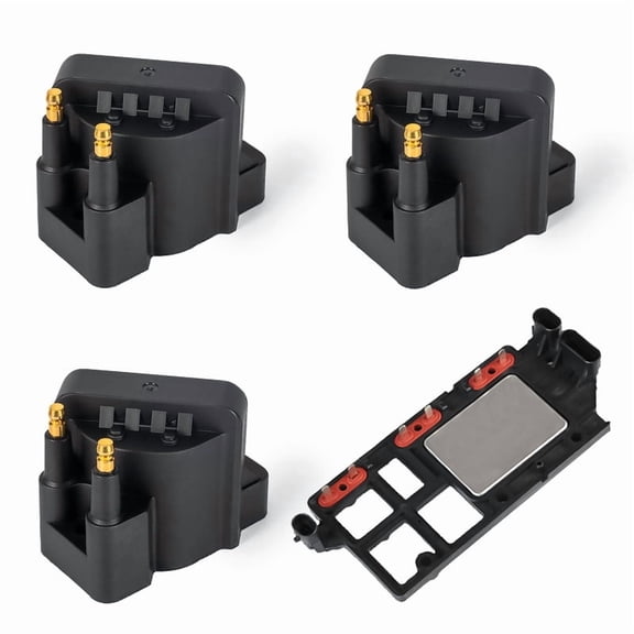 ISA 3 Ignition Coil Pack and 1 Ignition Control Module For Chevy Pontiac Buick Oldsmobile Impala Malibu Grand Prix Century Regal Alero 98 99 2.8L 3.1L 3.4L V6 Replacement for DR39 LX346