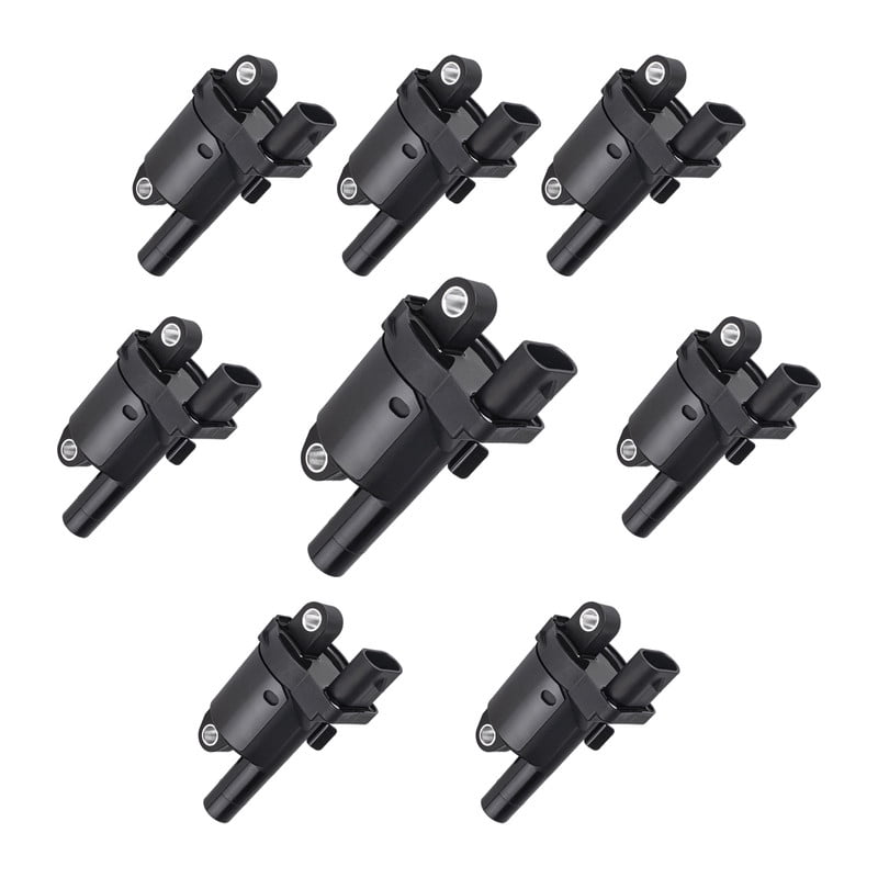 ISA Round Ignition Coil Pack of 8 For V8 4.8 5.3 6.0 Chevy Silverado Tahoe Trailblazer Avalanche Express Cadillac Escalade GMC Sierra Yukon Replacement for C1512 UF414
