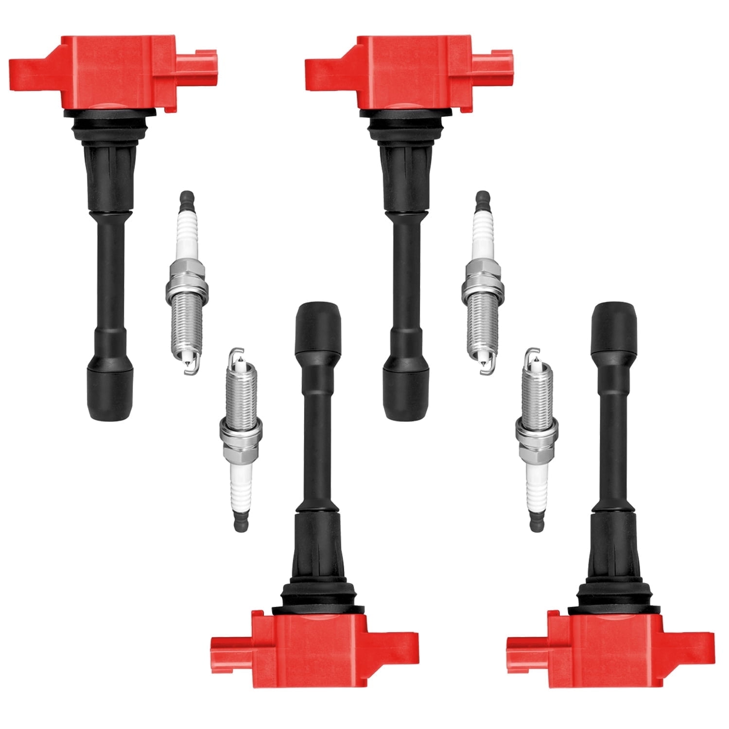 ISA Auto Energy Ignition Coils and Iridium Spark Plugs Compatible with Nissan Altima, Set of 4