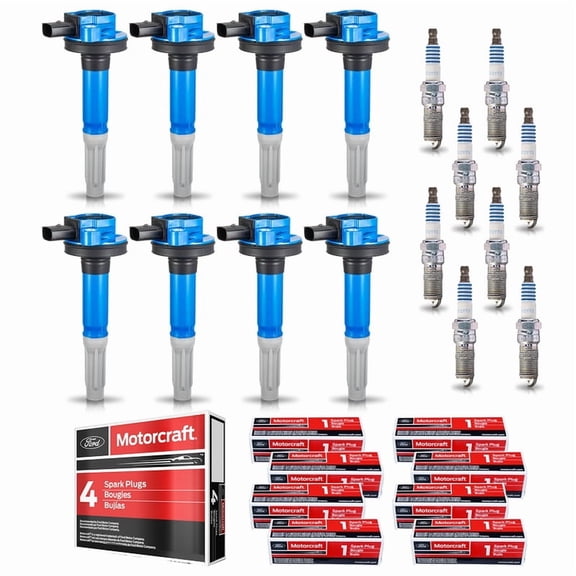 Set of 8 ISA High Performance Ignition Coils and 8 Motorcraft Spark Plugs for 2011-2016 Ford F150 Mustang 5.0L V8 Replacement for DG542 UF622 C1802