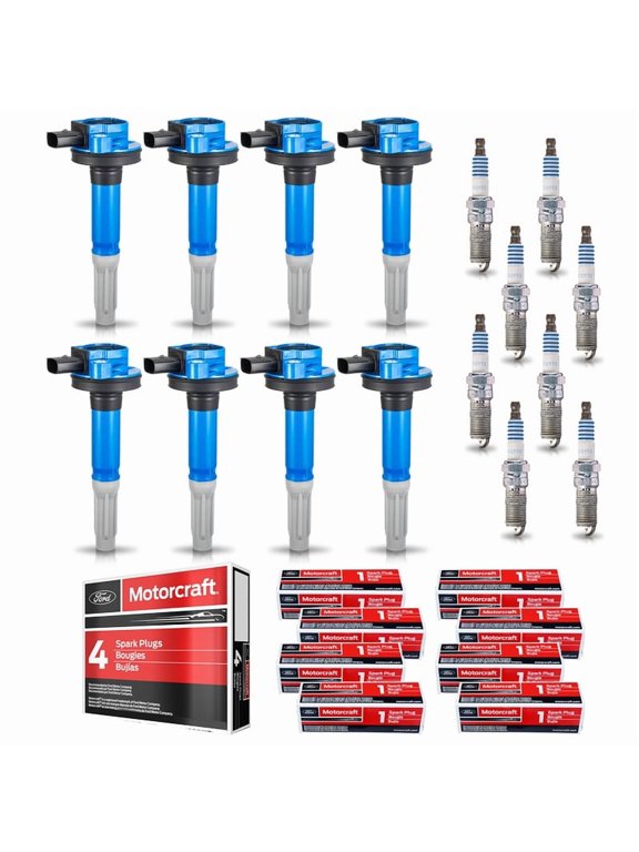 Set of 8 ISA High Performance Ignition Coils and 8 Motorcraft Spark Plugs for 2011-2016 Ford F150 Mustang 5.0L V8 Replacement for DG542 UF622 C1802