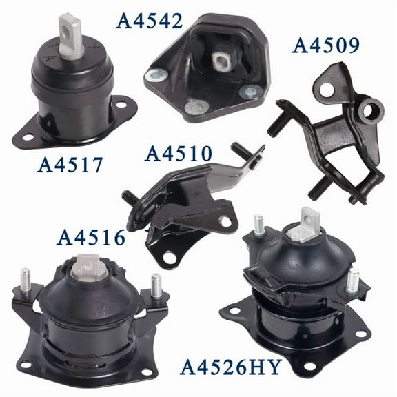 ISA Engine Motor and Trans Mount Set of 6 Compatible with Honda 2003 2004 2005 2006 2007 Accord 2.4L Automatic Trans Replacement for A4526HY A4517 A4516 A4510 A4509 A4542