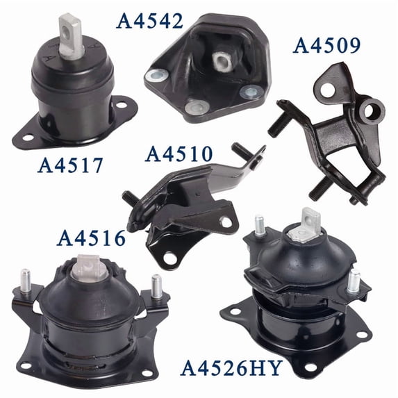 ISA Engine Motor and Trans Mount Set of 6 For Honda 2003 2004 2005 2006 2007 Accord 2.4L Automatic Trans Replacement for A4526HY, A4517, A4516, A4510, A4509, A4542