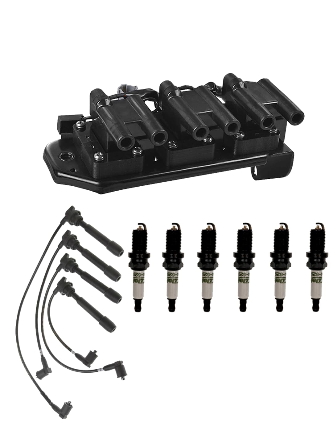ISA Ignition Coil, 6 Spark Plugs and Wireset Compatible with 19992005