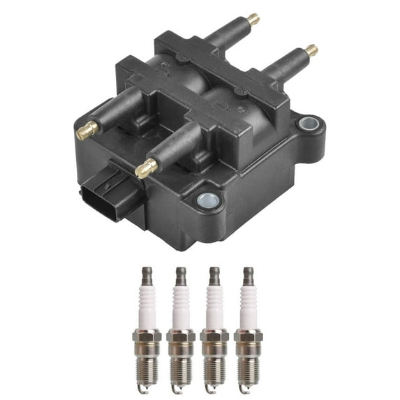 ISA Ignition Coil and 4 Spark Plugs Compatible with Subaru Baja 2003-2006 2.5L H4 2458cc -ci Replacement for UF240