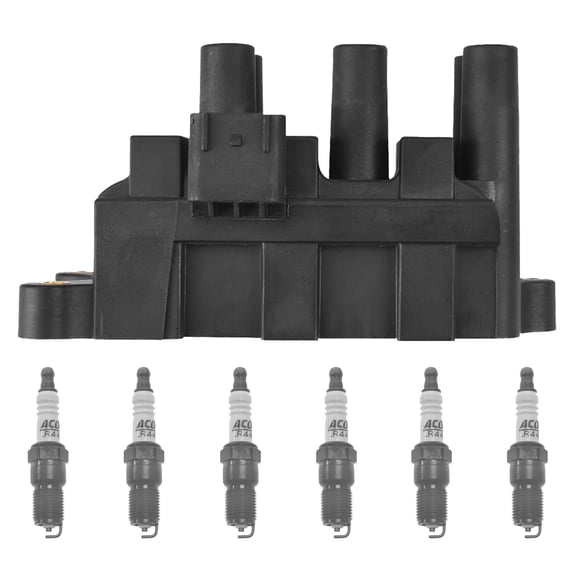 ISA Ignition Coil and 6 ACDelco Platinum Spark Plugs Compatible with 2001-2005 Ford Freestar 4.2L V6 Replacement for FD498
