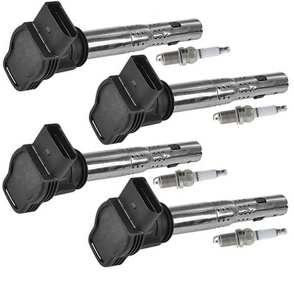 ISA Ignition Coil and Autolite Spark Plug Compatible with Volkswagen Tiguan CC Audi Q5 A4 UF575