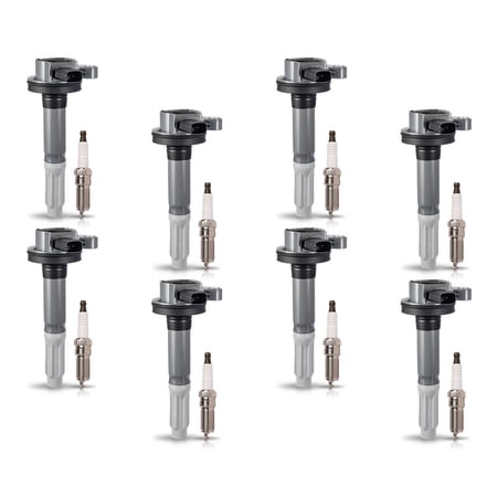 ISA Ignition Coils and 8 Spark Plugs V8 5.0 For Ford F-150 Mustang 5.0L 2011 2012 2013 2014 2015 2016 Replacement for C1802 UF622 DG542 SP548 CYFS-12-F1 91276 Set of 8