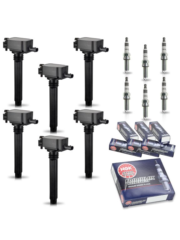 ISA Ignition Coils & NGK Spark Plugs for UF648 Compatible with Chrysler Dodge Charger Jeep Grand Cherokee Wrangler 200 300 Challenger Journey 3.2L 3.6L V6 Set of 6 Replacement for 93175 C894 C1791