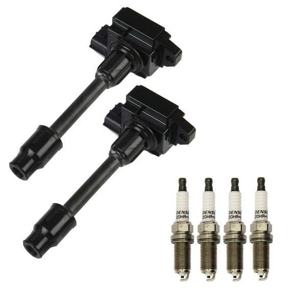 ISA Ignition Coils and Denso Spark Plugs Compatible with Nissan Maxima Infiniti I30 3.0L UF363