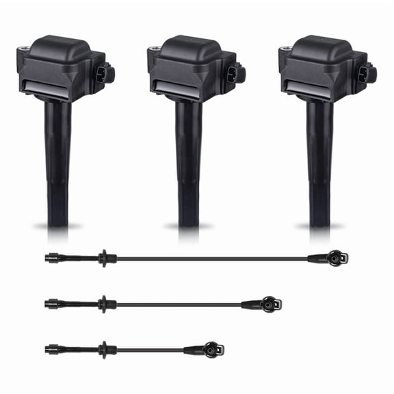 ISA Set of 3 Ignition Coil Pack and 3 Wire Set V6 3.0L For Toyota Lexus 1996 1997 1998 1999 2000 2001 Camry Sienna Avalon Solara ES300 Engine 1MZFE Replacement for UF155 9091902215 IC267 S623000