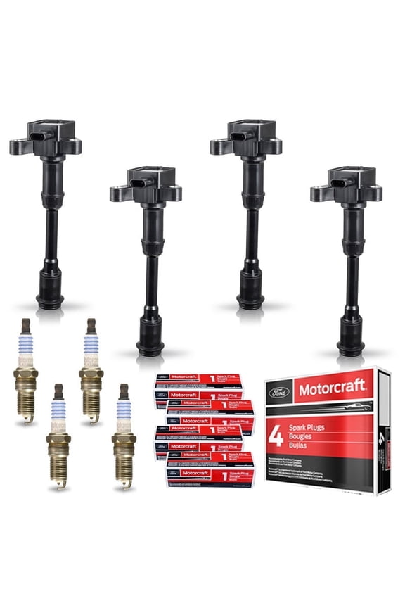 ISA 4 Ignition Coil Pack + 4 Motorcraft Iridium Spark Plug For Ford 2013-2016 Escape 2014-2019 Fiesta 2013 2014 Fusion 2014-2016 Transit Connect 1.6L Replacement for UF674 1700610 1762724 SP532