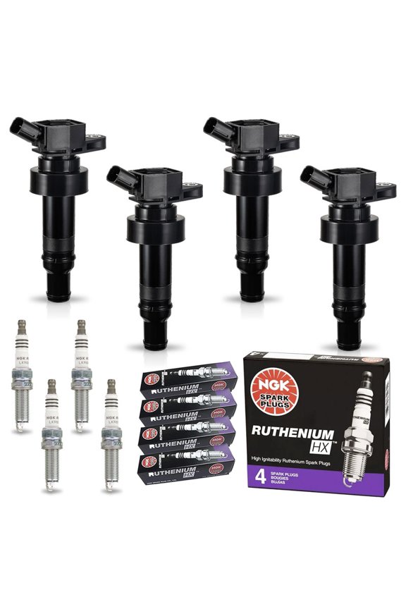 ISA Set of 4 UF652 Ignition Coil with NGK 93763 Spark Plug For Hyundai Kia 2012 2013 2014 2015 2016 2017 2018 2019 Rio 2012-2019 Soul 2012-2019 Accent 2012-2017 Veloster 1.6L 2.0L L4