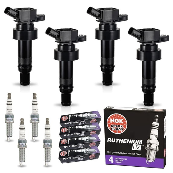 ISA Set of 4 UF652 Ignition Coil with NGK 93763 Spark Plug For Hyundai Kia 2012 2013 2014 2015 2016 2017 2018 2019 Rio 2012-2019 Soul 2012-2019 Accent 2012-2017 Veloster 1.6L 2.0L L4