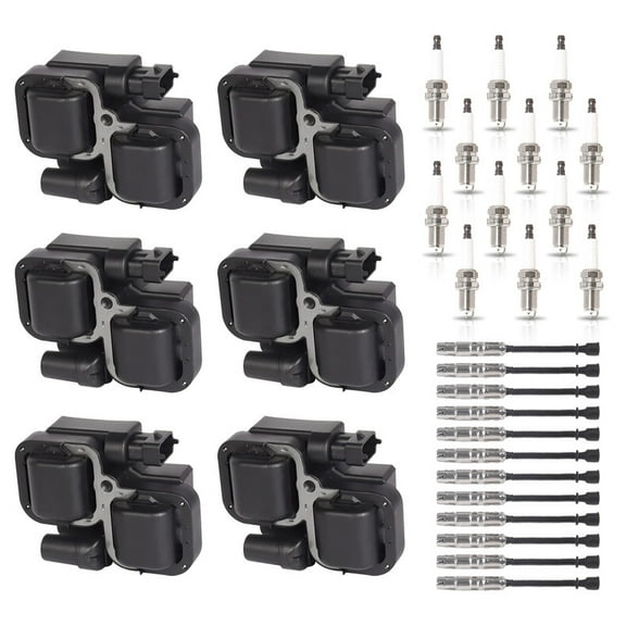 ISA Set of 6 Ignition Coil with 12 Iridium Spark Plug and Wire Set For Mercedes-Benz Crossfire C240 C280 C320 CLK320 E320 ML320 ML350 SLK320 Replacement for 0001587303 UF359