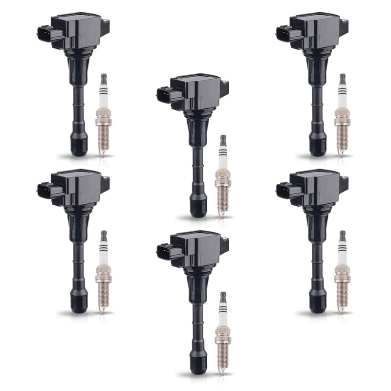ISA Set of 6 Iridium Spark Plug and 6 Ignition Coil Pack For Nissan Infiniti Maxima Murano Pathfinder Quest Altima Q50 QX60 FX35 3.5L V6 Replacement for UF550