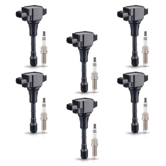 ISA Set of 6 Iridium Spark Plug and 6 Ignition Coil Pack For Nissan Infiniti Maxima Murano Pathfinder Quest Altima Q50 QX60 FX35 3.5L V6 Replacement for UF550