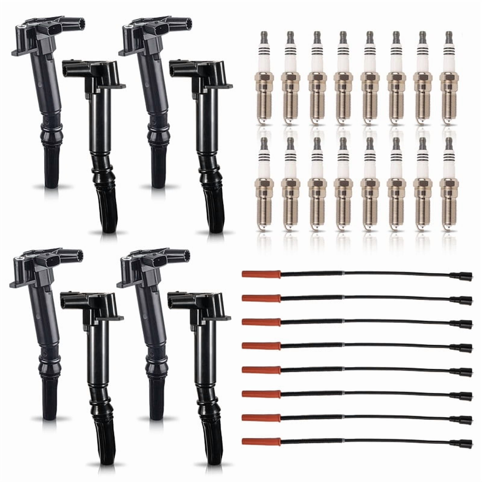 ISA Set of 8 Ignition Coil with 16 Platinum Spark Plug and Wire Set For Ford 2010-2014 F150 2011 2012 2013 2014 2015 2016 2017 F250 F350 2017 E350 Super Duty 6.2L V8 Replacement for DG526 DG525