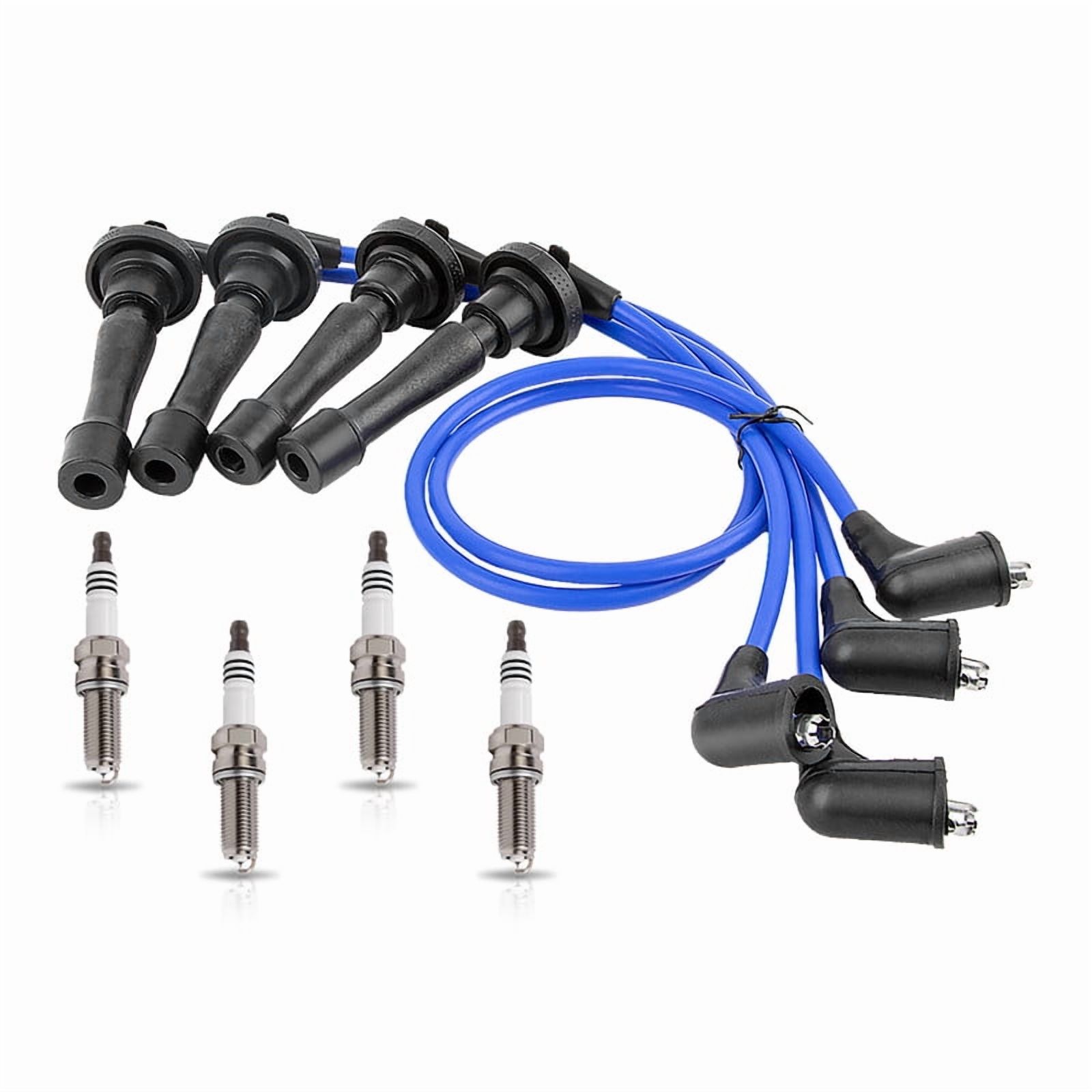 ISA Spark Plug Wire Set & 4 Platinum Spark Plug For 1994-2001 Acura ...