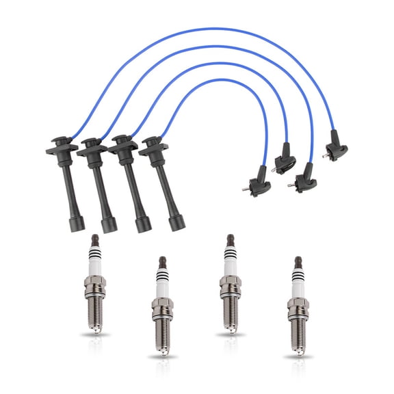 ISA Spark Plug Wire Set & 4 Platinum Spark Plug For Toyota Celica Corolla Geo Prizm 1.6L 1.8L Replacement for 8128 RCTE41 4503