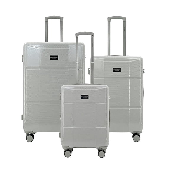Isaac Mizrahi Aero 3-Piece Hardside Luggage Set, Lightweight, Expandable, Stone Grey, 20", 24", 28"