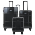 thumbnail image 1 of Isaac Mizrahi Aero 3-Piece Hardside Luggage Set, Lightweight, Expandable, Black, 20", 24", 28", 1 of 20
