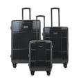 thumbnail image 1 of Isaac Mizrahi Aero 3-Piece Hardside Luggage Set Lightweight and Expandable, Black, 20 in 24 in 28 in, 1 of 28