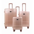 thumbnail image 1 of Isaac Mizrahi Aero 3-Piece Hardside Luggage Set, Lightweight, Expandable, Rosegold, 20", 24", 28", 1 of 28