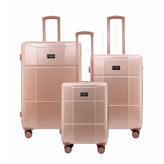 Isaac Mizrahi Aero 3-Piece Hardside Luggage Set, Lightweight, Expandable, Rosegold, 20", 24", 28"